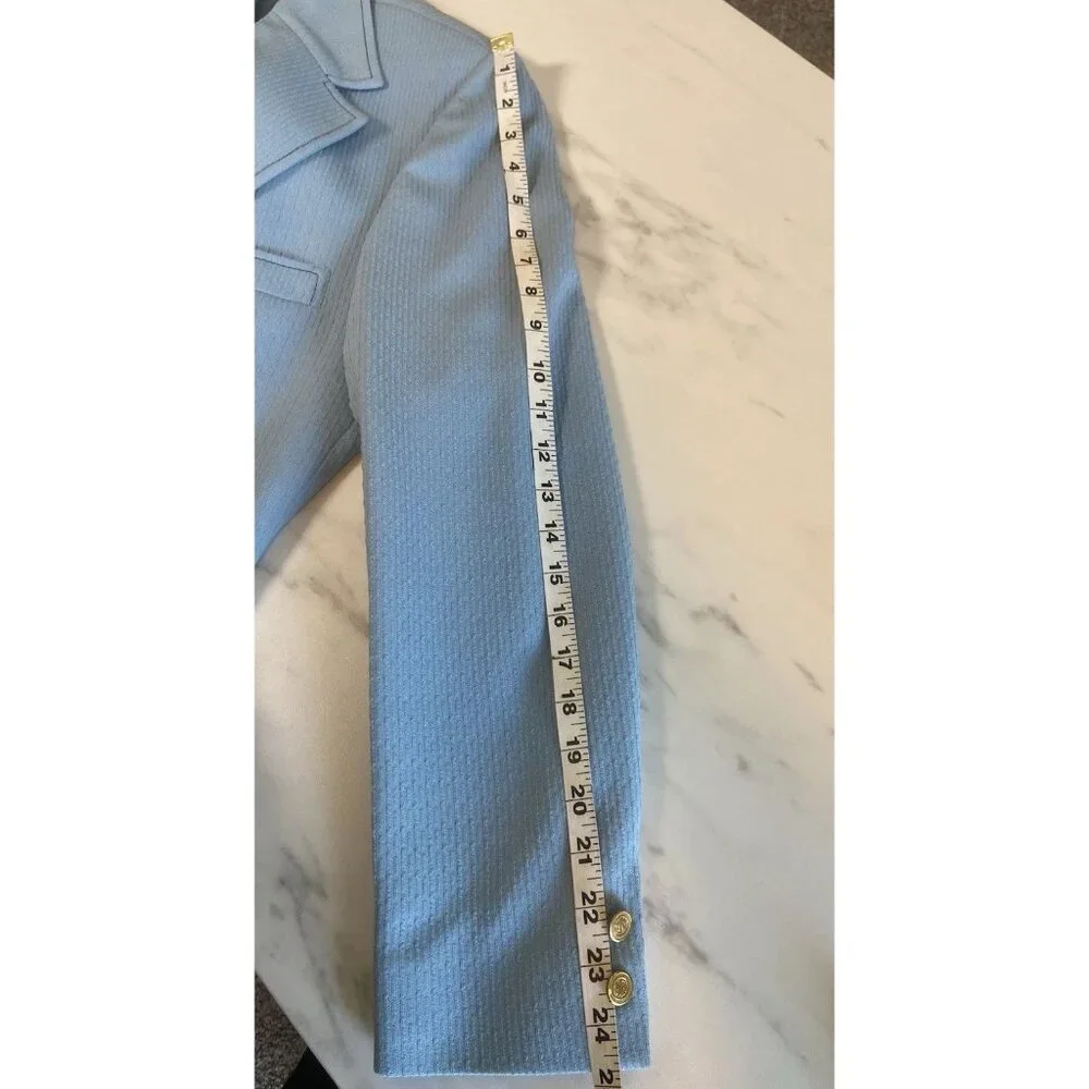 Vintage 1970s 40 R Johnny Carson Suit Jacket – Light Blue‎ 2Btn Polyester Blazer